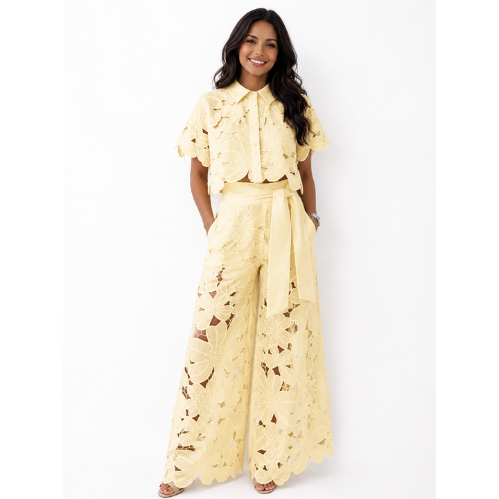 Aurelie | Floral Cut-Out Two-Piece Set