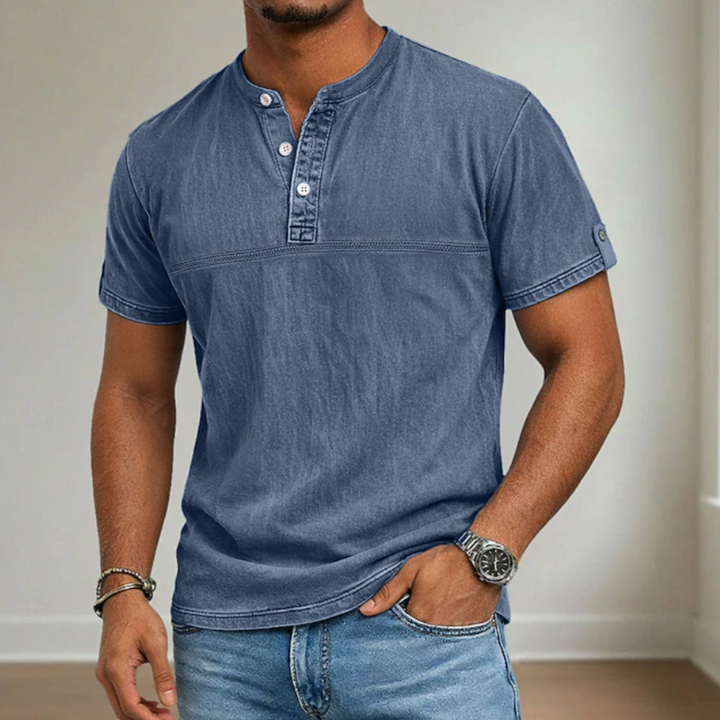 Elliott | Stand-Collar Short-Sleeve Henley