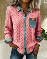 Doreen | Cable-Knit Button-Up Shirt