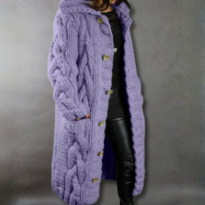 Enid | Cosy Hooded Longline Cardigan