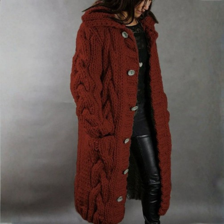 Enid | Cosy Hooded Longline Cardigan