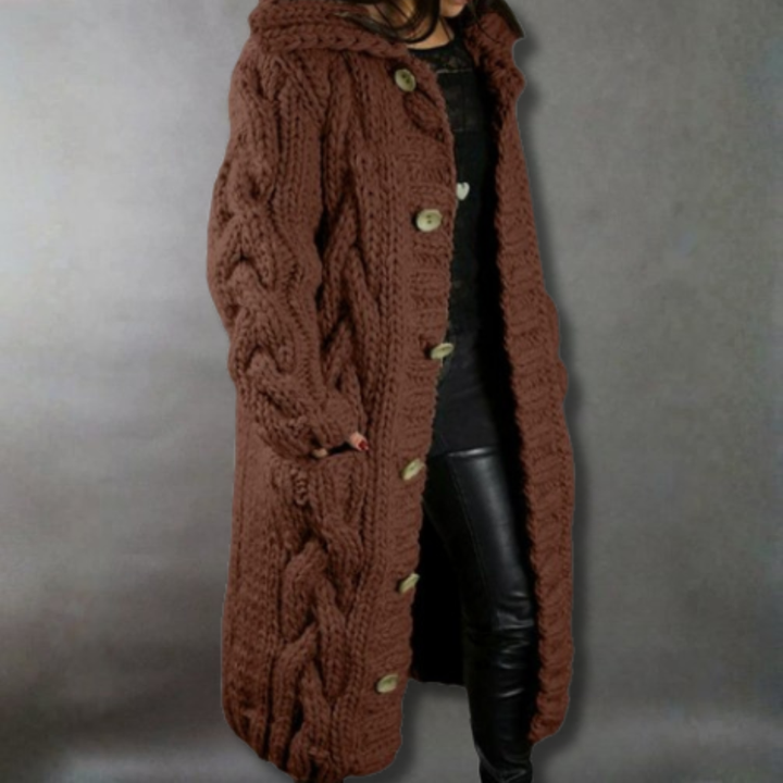 Enid | Cosy Hooded Longline Cardigan