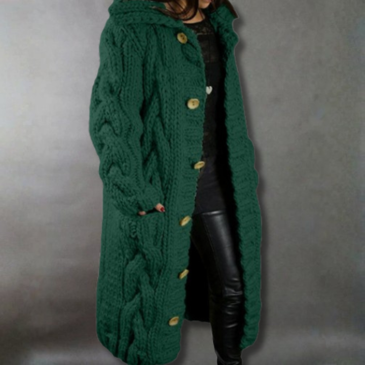 Enid | Cosy Hooded Longline Cardigan