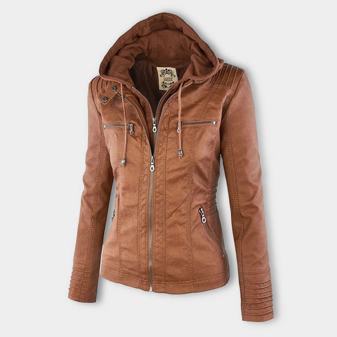 Loretta | Hooded Biker Jacket