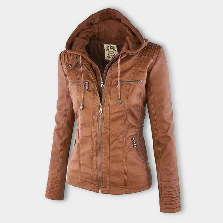 Loretta | Hooded Biker Jacket