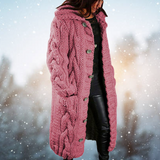 Anouk | Cosy Cable-Knit Hooded Longline Cardigan