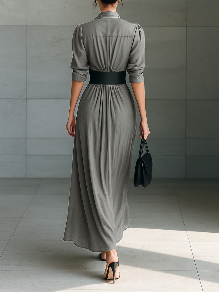 Celestine | Belted Pleated Maxi Dress