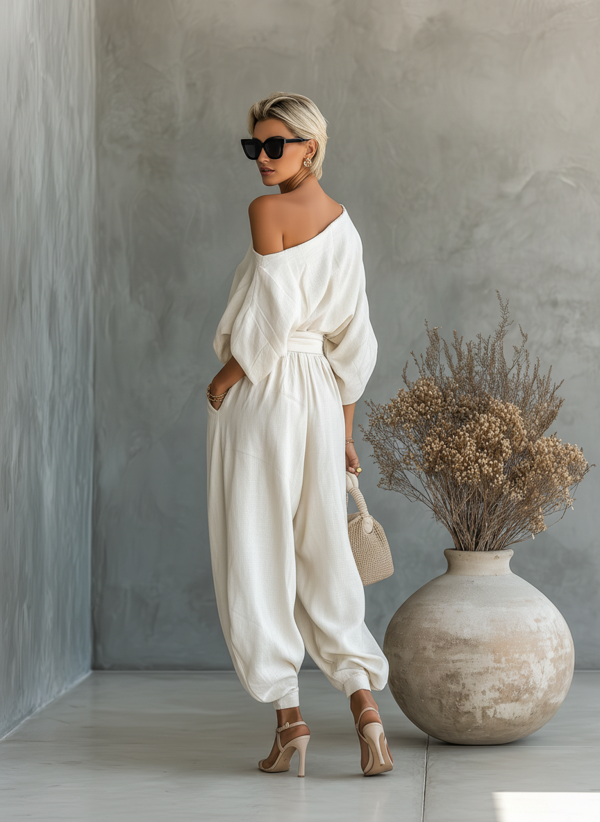 Elvira | Relaxed Off-Shoulder Two-Piece Set