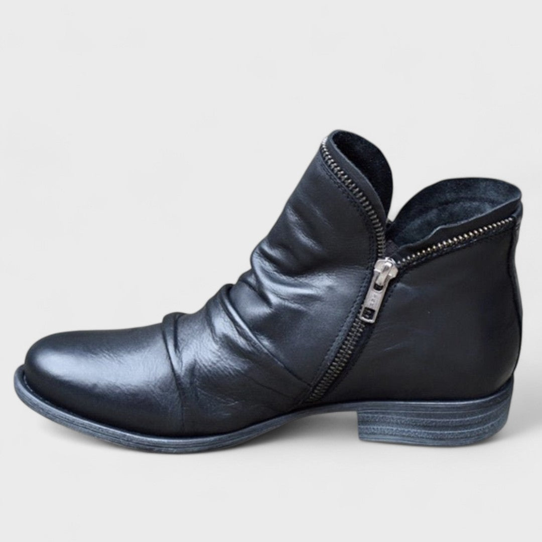 Odette | Ruched Zip Ankle Boots