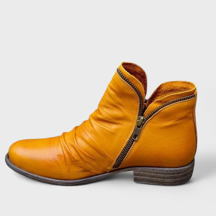 Odette | Ruched Zip Ankle Boots