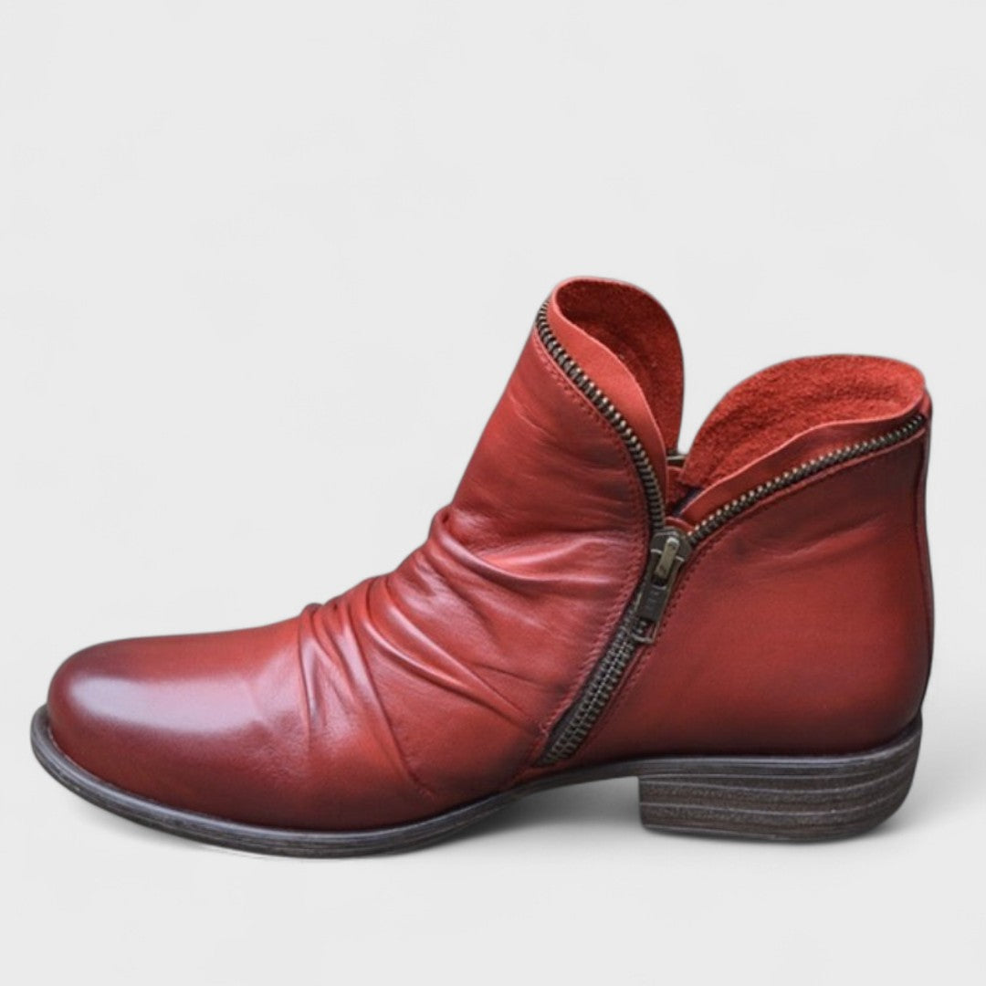 Odette | Ruched Zip Ankle Boots