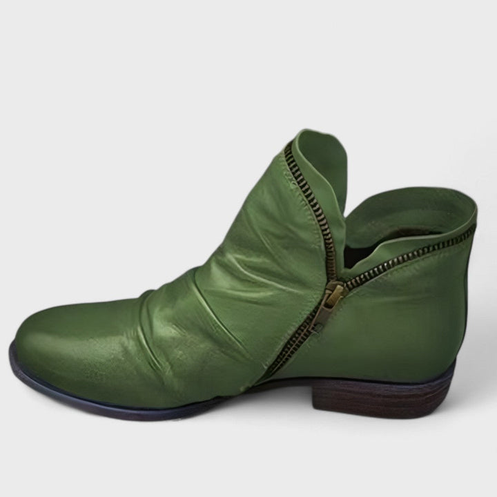 Odette | Ruched Zip Ankle Boots