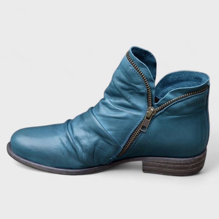 Odette | Ruched Zip Ankle Boots