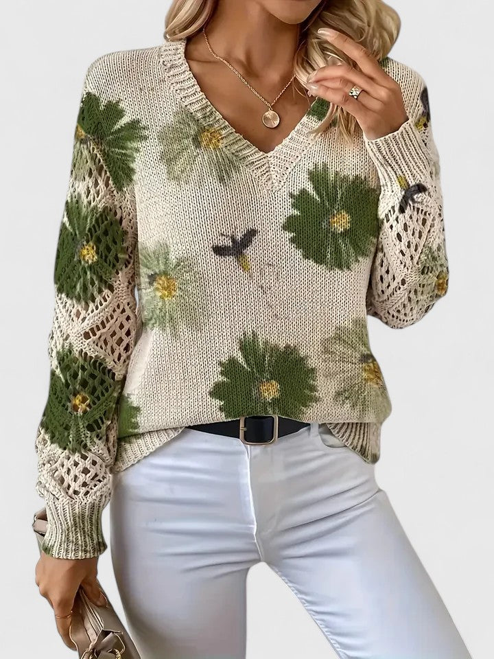 Camryn | Blossom-Print Knit Jumper