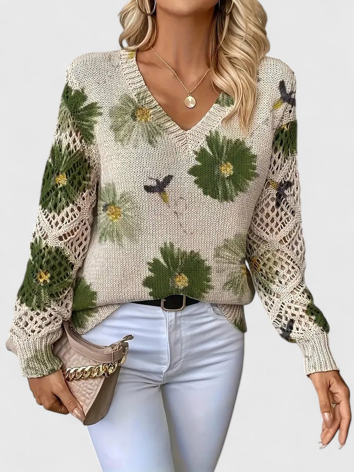 Camryn | Blossom-Print Knit Jumper
