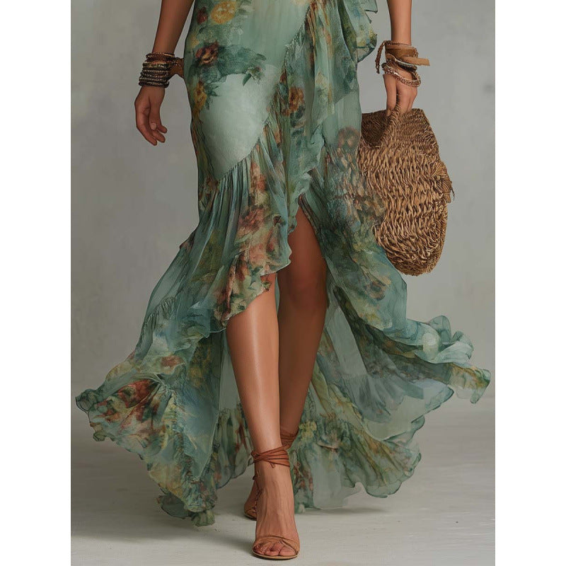 Isabelle | Floral Ruffle Wrap Dress