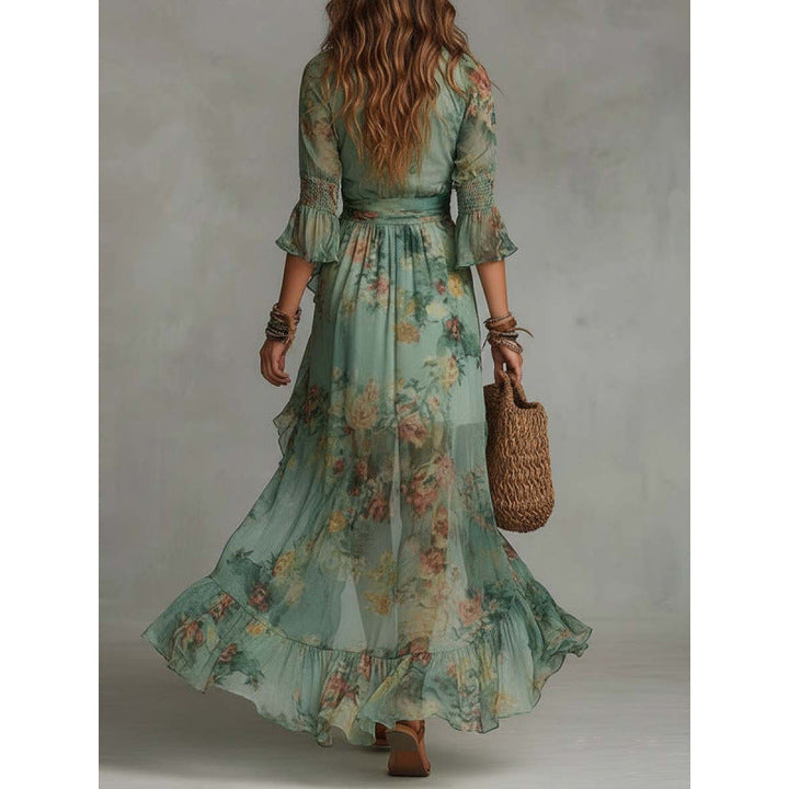 Isabelle | Floral Ruffle Wrap Dress