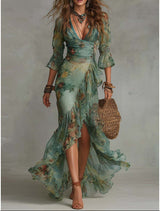 Isabelle | Floral Ruffle Wrap Dress