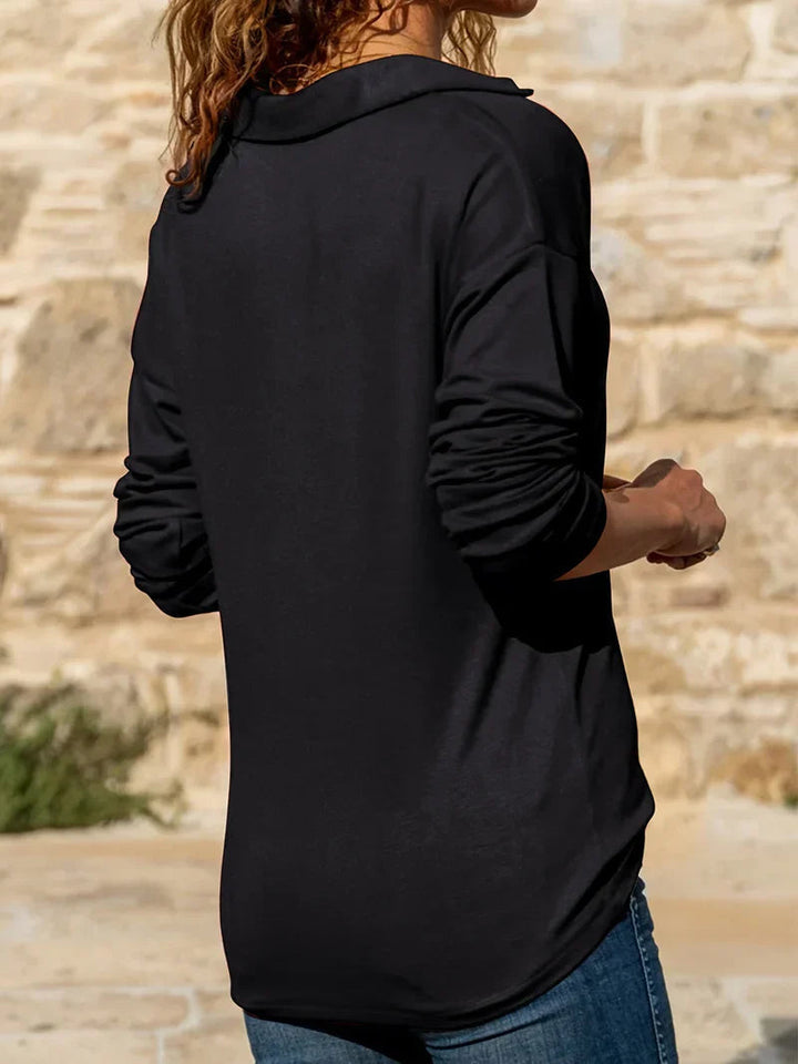 Yvette | Half-Zip Collared Top