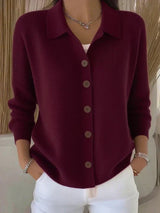 Adela | Collared Button-Front Cardigan