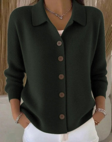 Adela | Collared Button-Front Cardigan