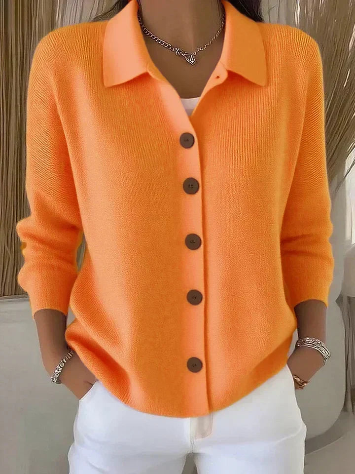 Adela | Collared Button-Front Cardigan