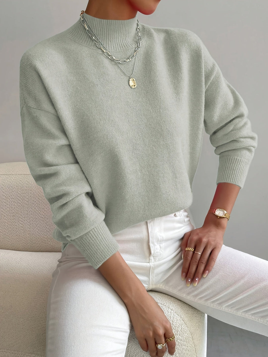 Suzanne | Soft Mock-Neck Sweater