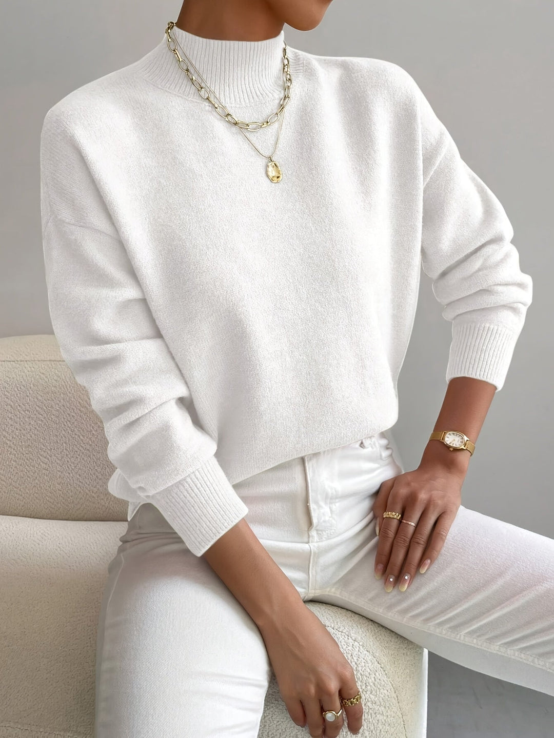 Suzanne | Soft Mock-Neck Sweater