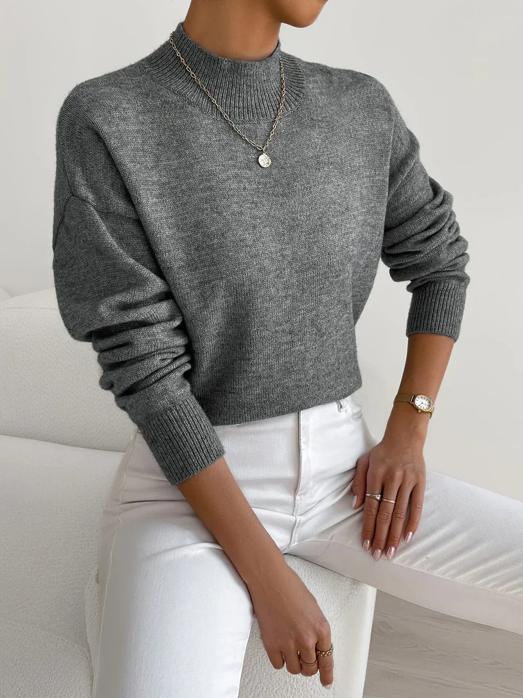Suzanne | Soft Mock-Neck Sweater