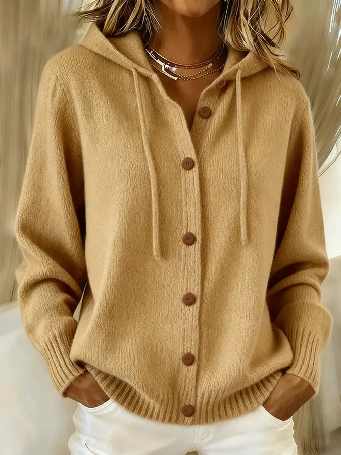 Heidi | Hooded Button-Up Cardigan