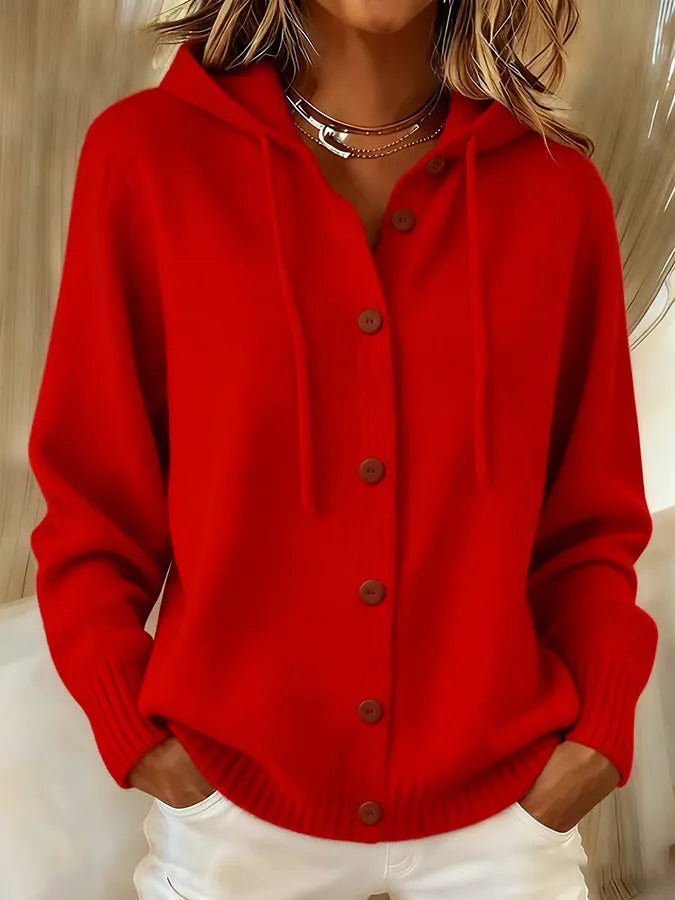 Heidi | Hooded Button-Up Cardigan