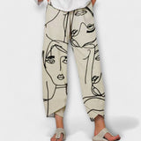 Astrid | Artful Line-Print Trousers