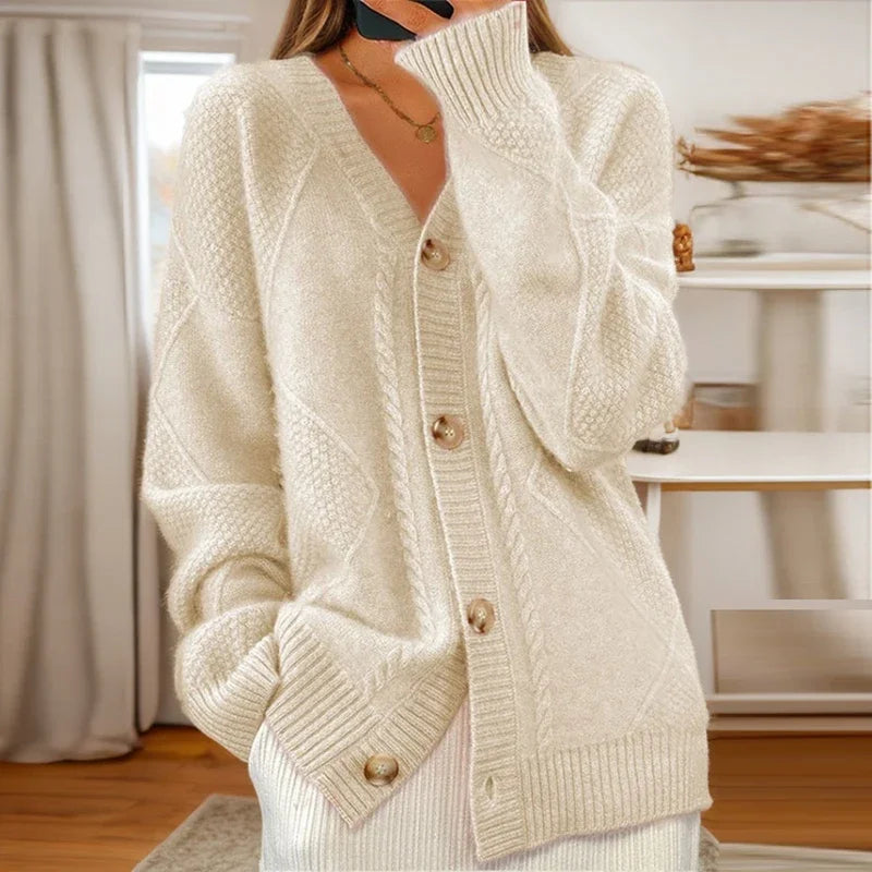 Imogen | Textured Button-Front Cardigan