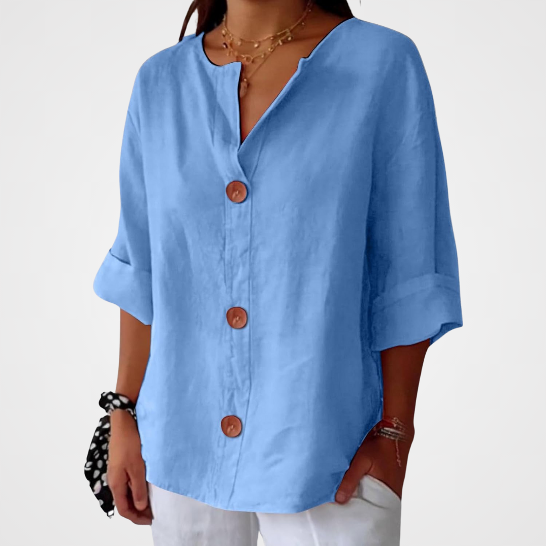 Genevieve | Relaxed Button-Front Blouse