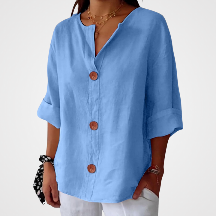 Genevieve | Relaxed Button-Front Blouse