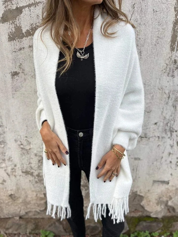 Waverly | Cosy Longline Fringe Cardigan