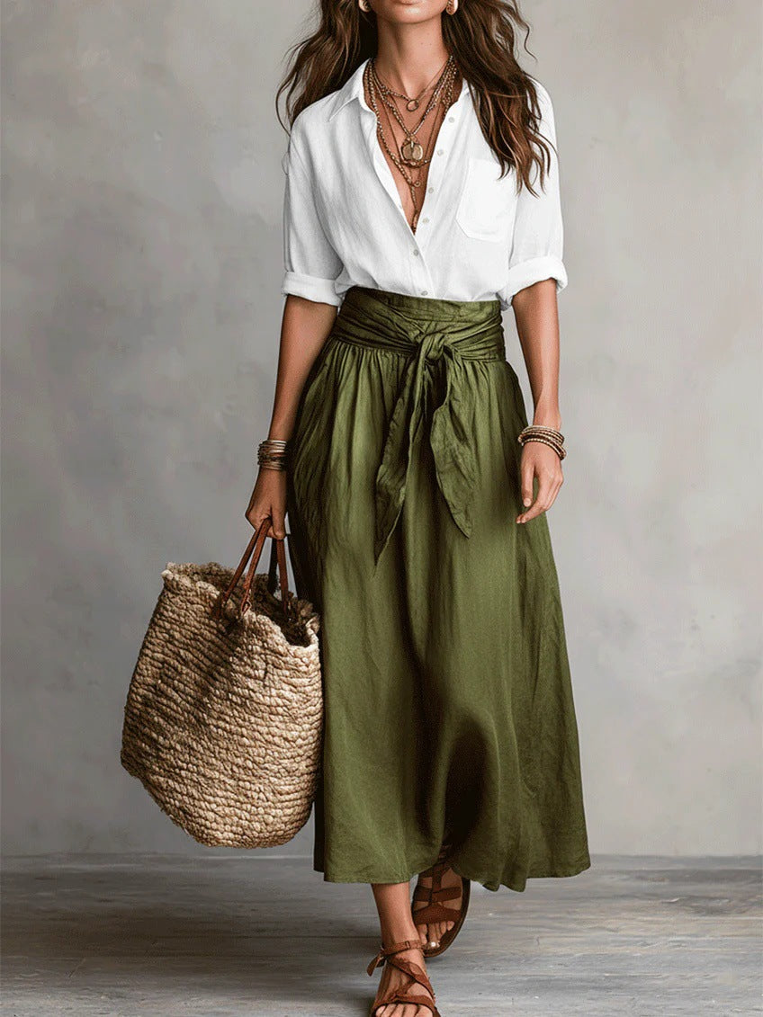 Guinevere | Tie-Waist Midi Two-Piece Set