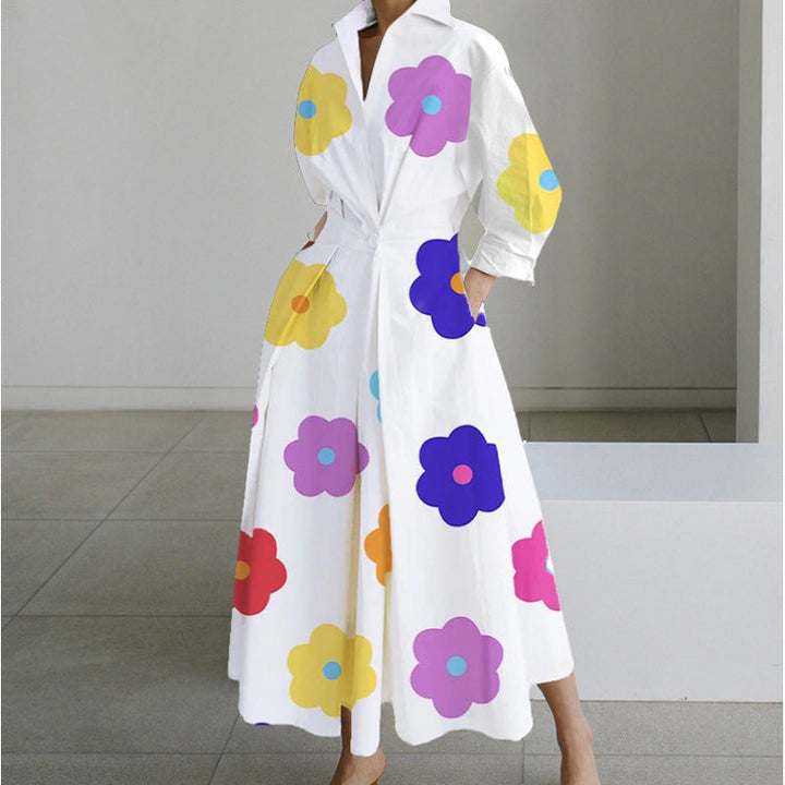 Vanessa | Elegant Wrap-Front Collared Maxi Dress