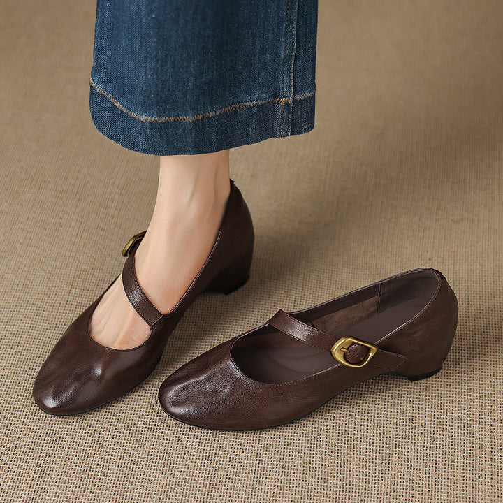 Eloise | Buckled Round-Toe Mary Jane Flats