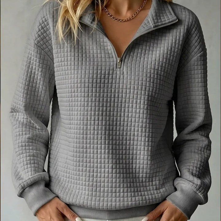 Brooke | Quilted Quarter-Zip Sweater