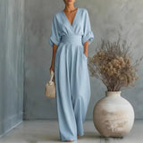 Lena | Wide-Leg Wrap Jumpsuit