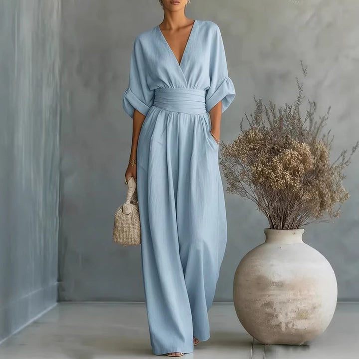 Lena | Wide-Leg Wrap Jumpsuit