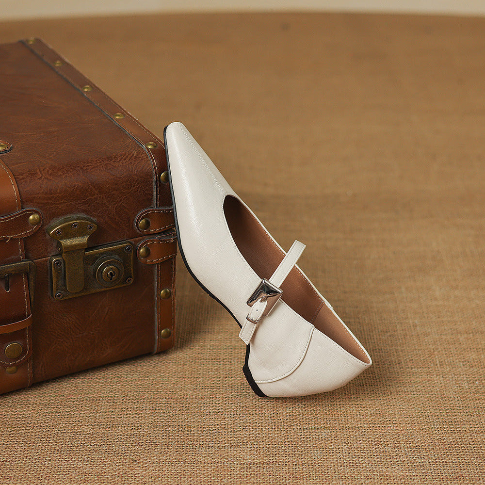Erin | Pointed-Toe Mary Jane Flats