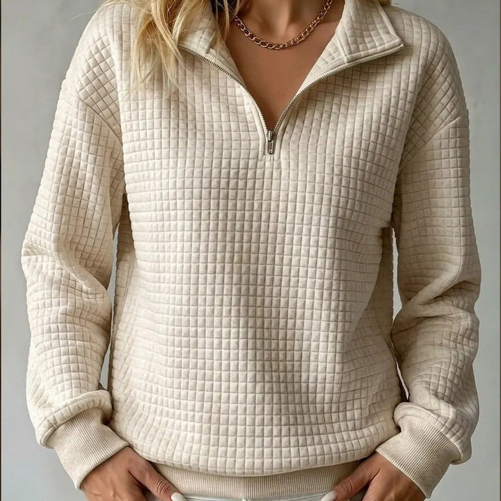 Brooke | Quilted Quarter-Zip Sweater