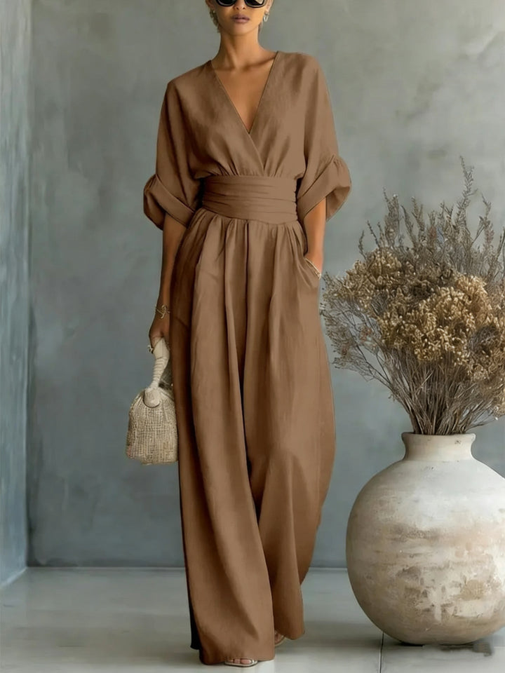 Lena | Wide-Leg Wrap Jumpsuit