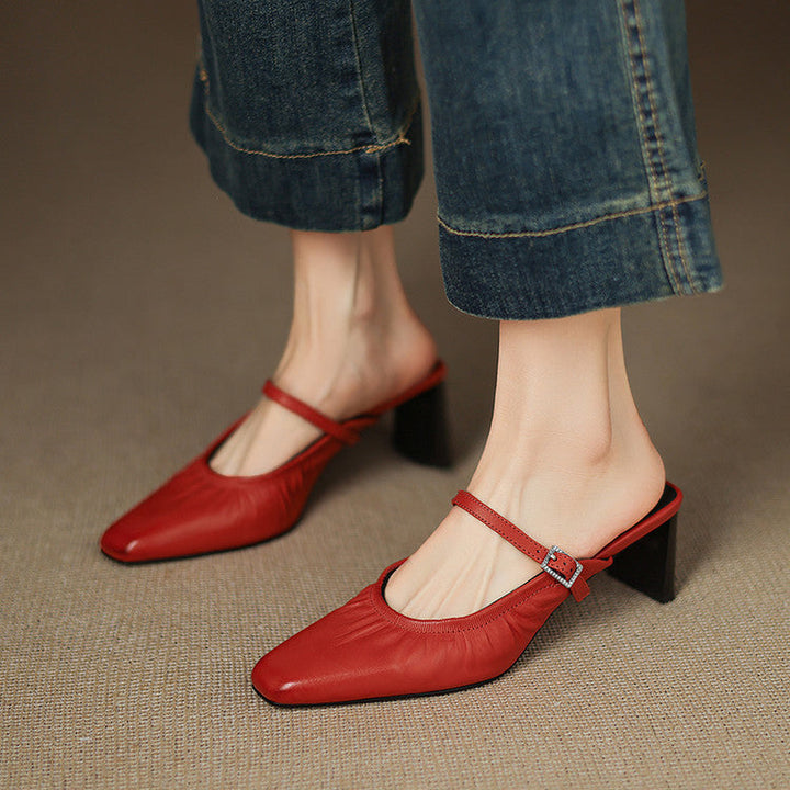 Elsa | Ruched Strap Mules