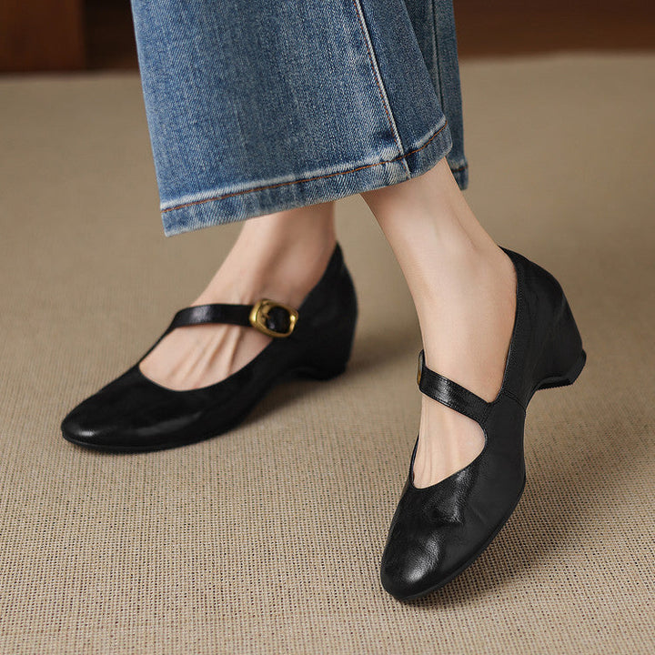 Eloise | Buckled Round-Toe Mary Jane Flats