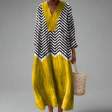 Beatrice | Chic Geometric V-Neck Maxi Dress