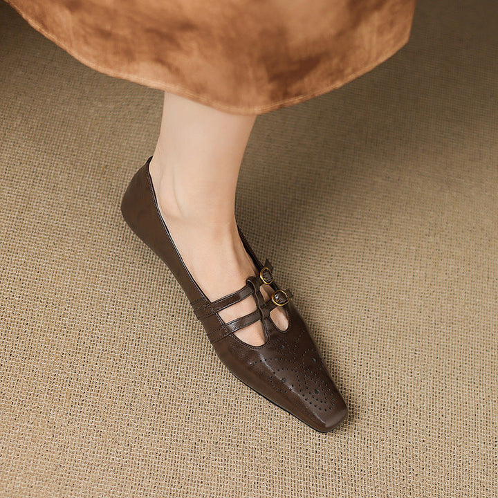 Etta | Brogued Double-Strap Mules