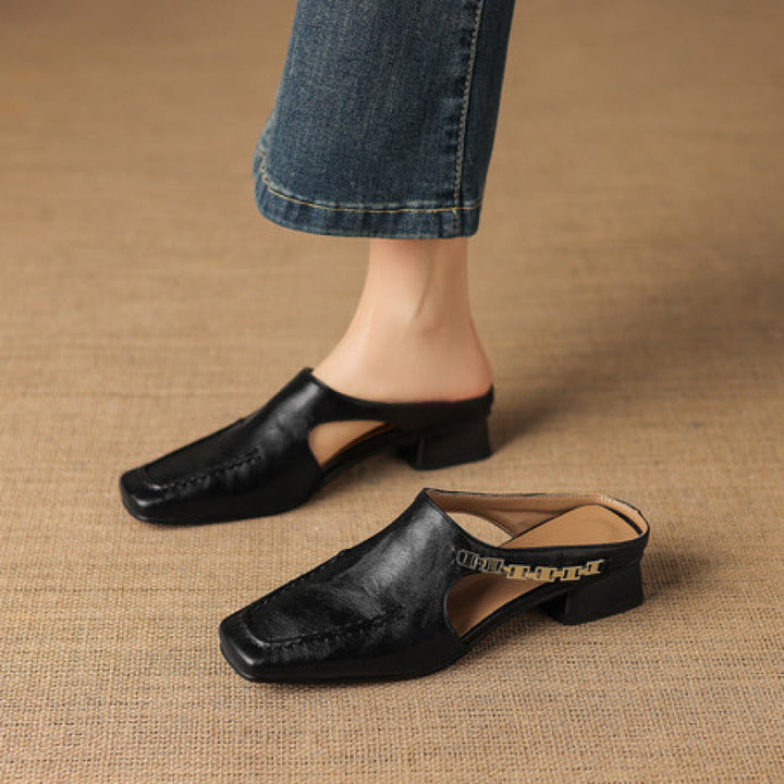 Vivienne | Square-Toe Slingback Mules